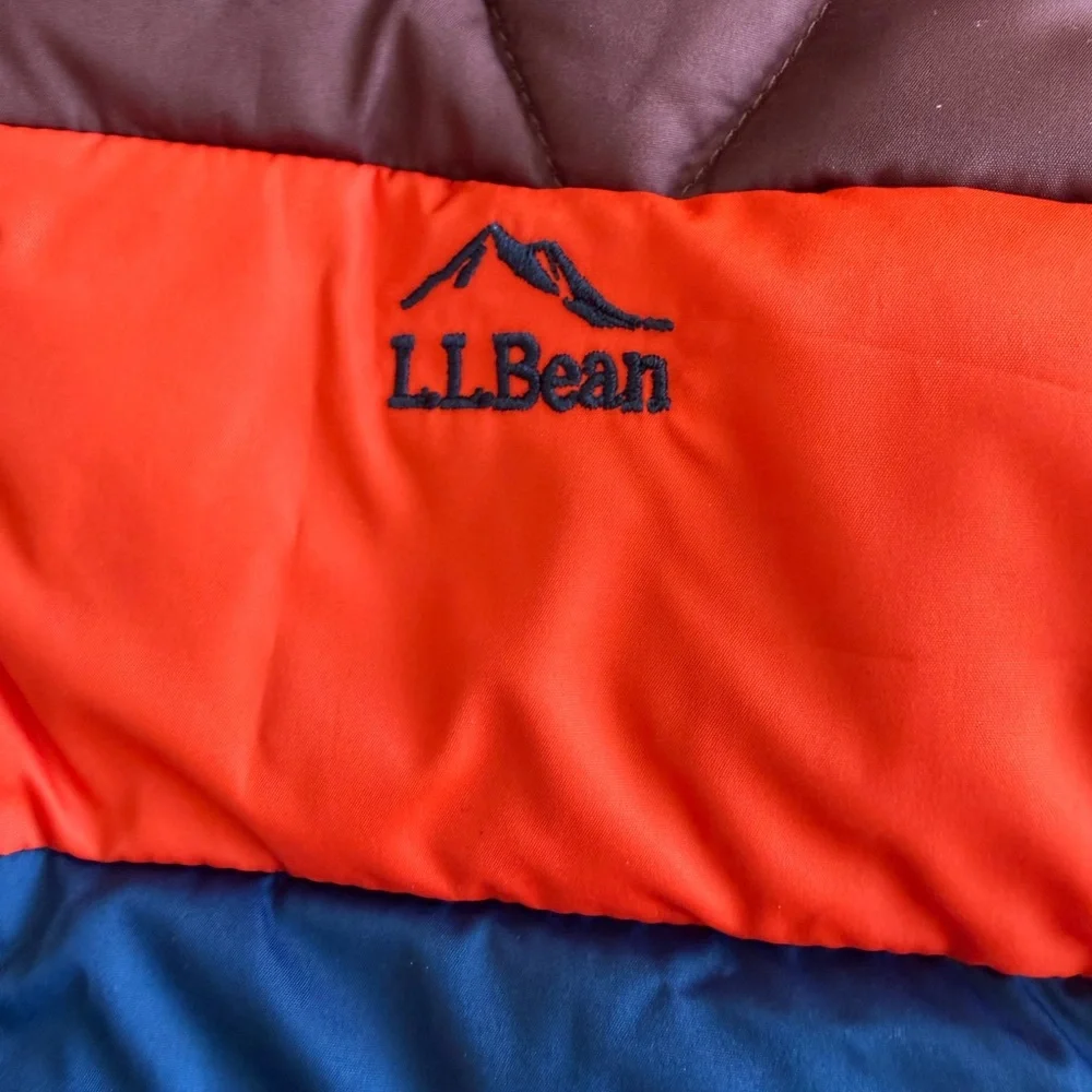 NWT L.L. Bean Kids Puffer Down Hooded Colorblock Puffer Jackey Boys Sz 8 Snow‎